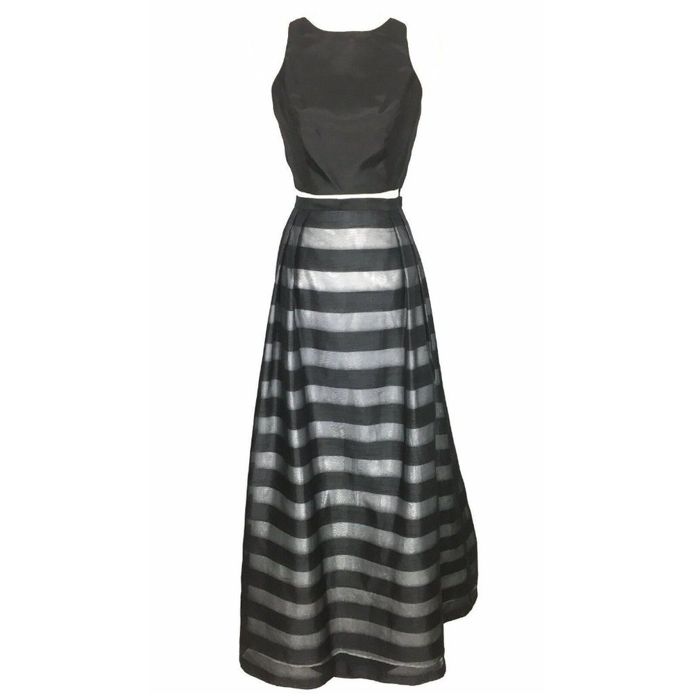 NWT Nikki Italy 5 Black 2-Piece Formal Gown Dress